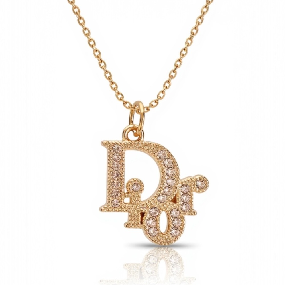 DIOR Authentic Gold and Crystals Pendant for Necklace NEW - Picture 10 of 10